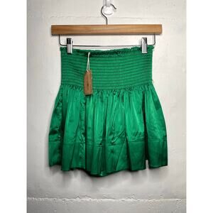 NEW Natural Life Silky Satin Green Womens Shorts Size SMALL